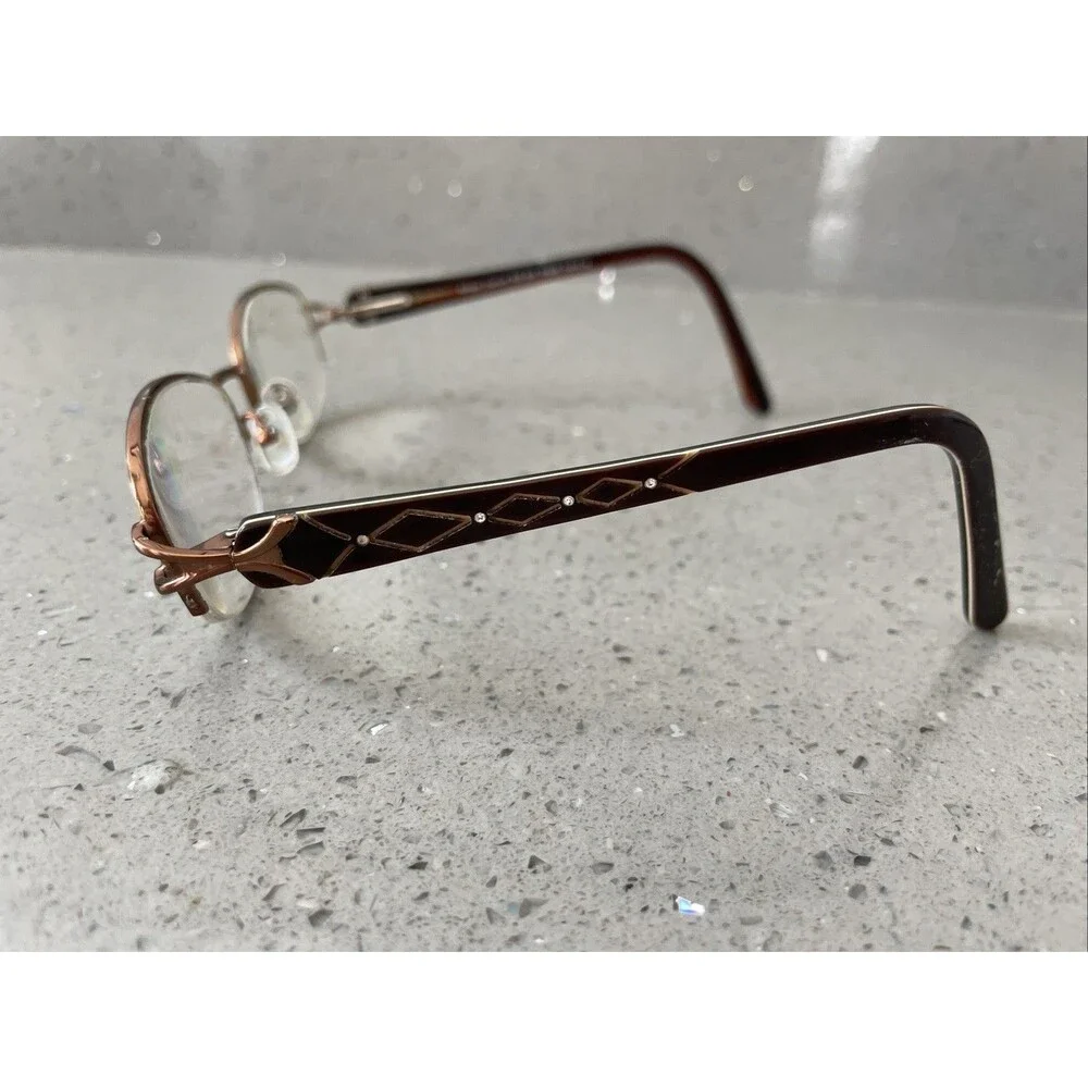 Runway Couture Eyeglasses Frames ONLY RCE-204 Half Rim Oval 52-18-135 Brown